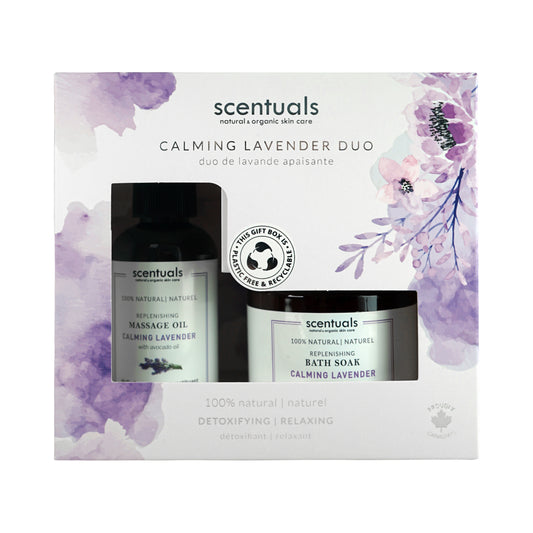 Centered view of Scentuals Calming Lavender Duo.