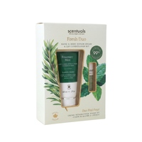 Scentuals Fresh Duo set featuring a Rosemary Mint hand and body repair cream and lip conditioner.